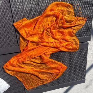 Authentic silk scarf from Thailand bright Orange